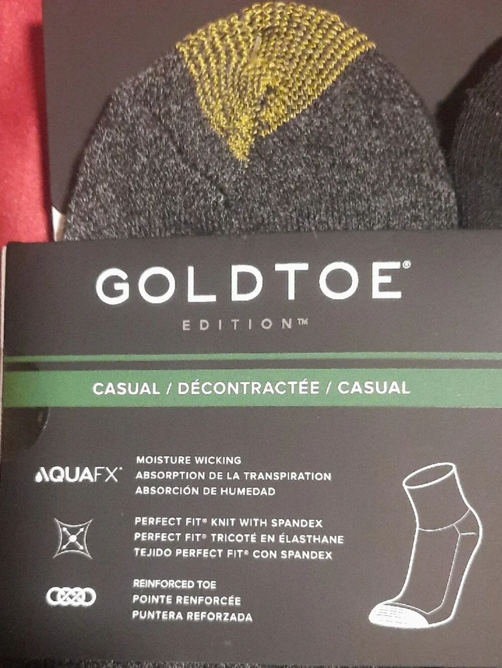 Gold Toe Men's Quarter Socks Black and Gray with Gold Toe Accent 6 Pack